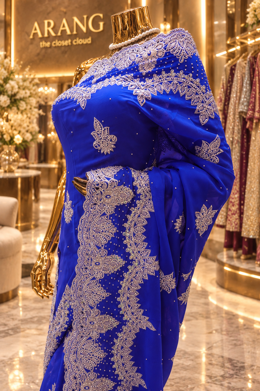 "The Exquisite Royal Blue" Premium Designer Partywear Saree
