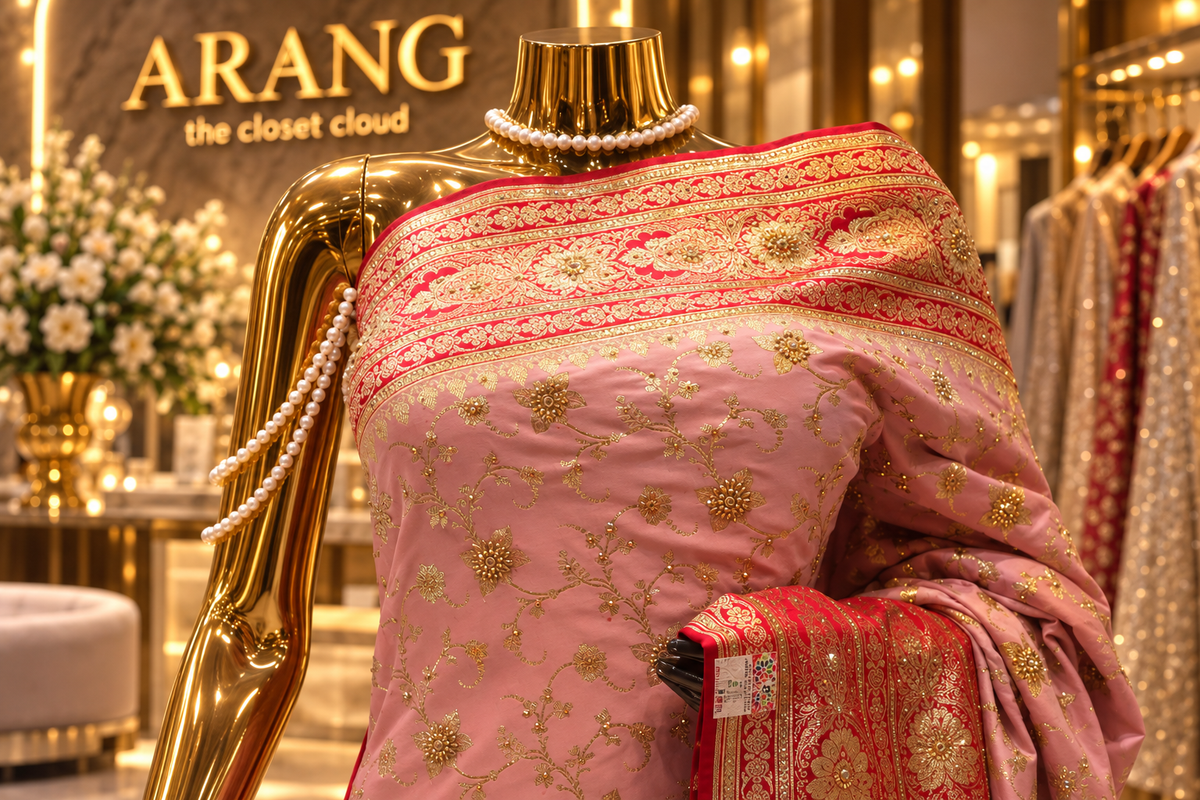 "The Luxury Pastel Pink" Premium Banarasi Silk Saree