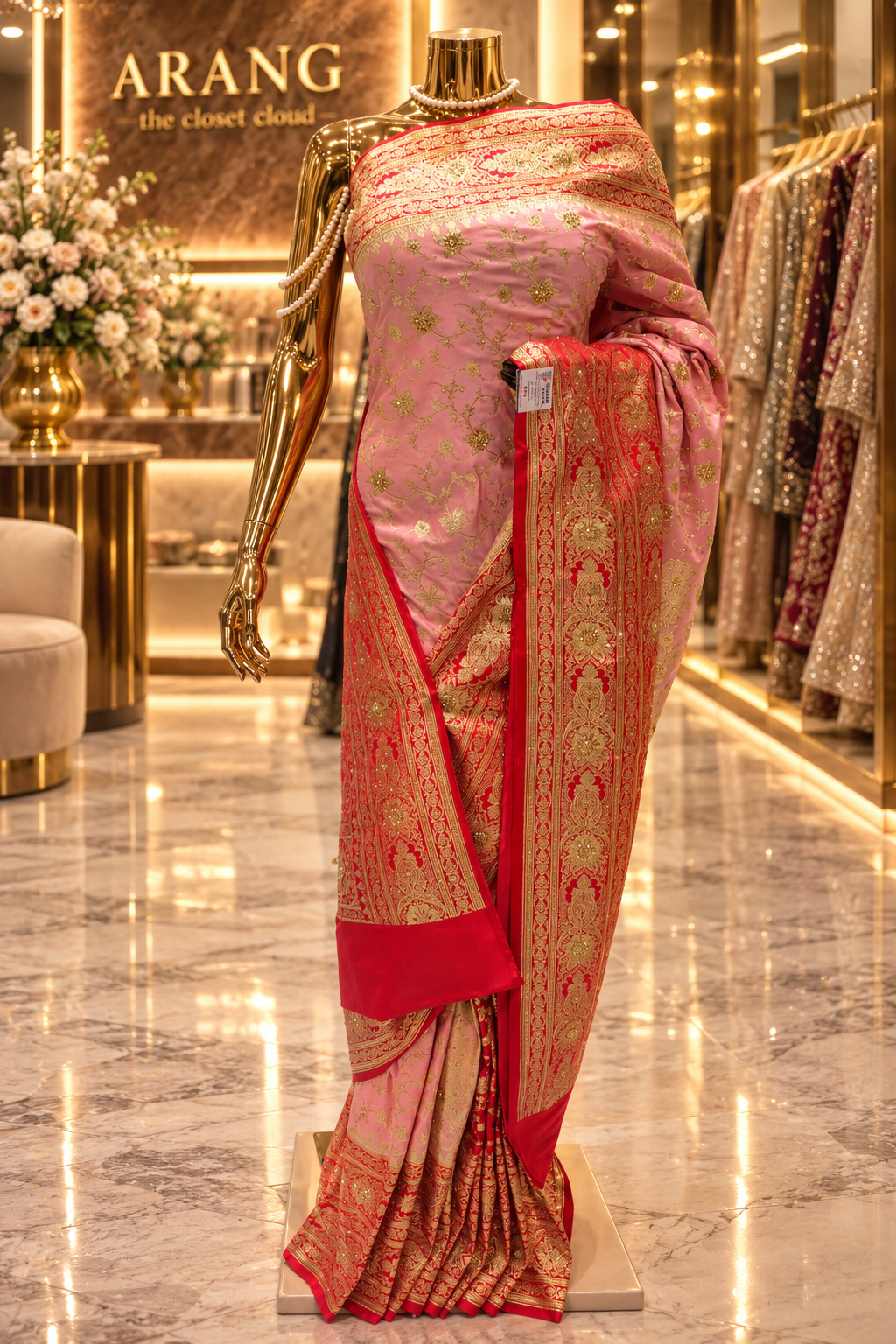 "The Luxury Pastel Pink" Premium Banarasi Silk Saree