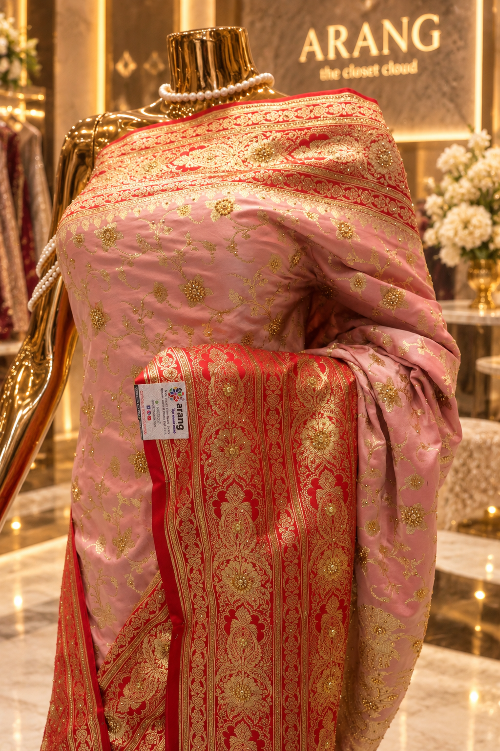 "The Luxury Pastel Pink" Premium Banarasi Silk Saree