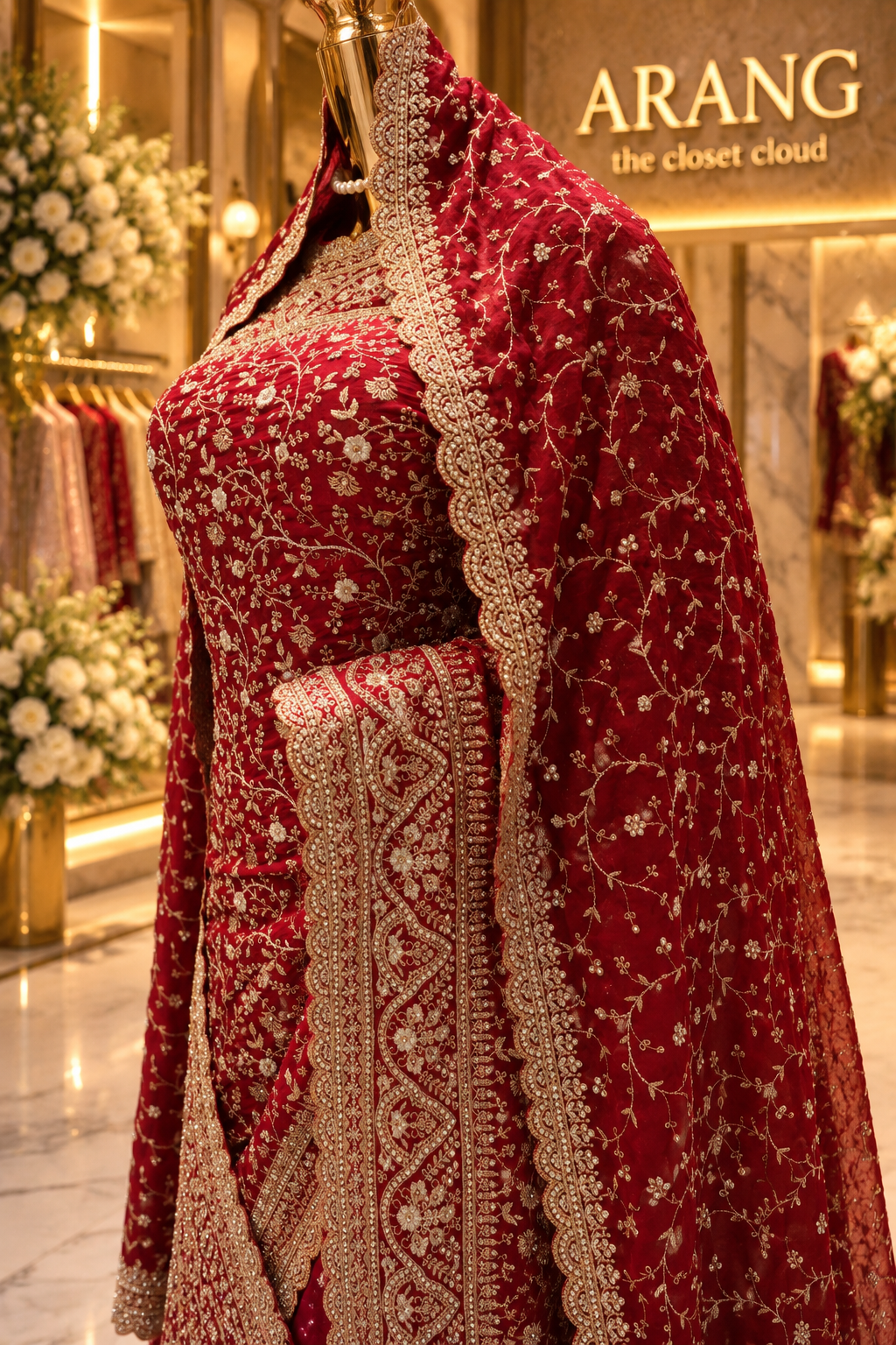 "The Luxury Pink Topaz" Premium Designer Saree With Veil