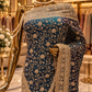 "The Deep Peacock Teal Blue" Premium Designer Saree