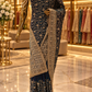 "The Deep Peacock Teal Blue" Premium Designer Saree