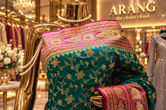 "The Emerald Green" Premium Banarasi Silk Saree