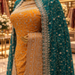 "The Brilliant Yellow" Premium Designer Saree with Veil