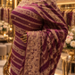 "The Royal Magenta Wine" Premium Bridal Banarasi Chiffon Saree