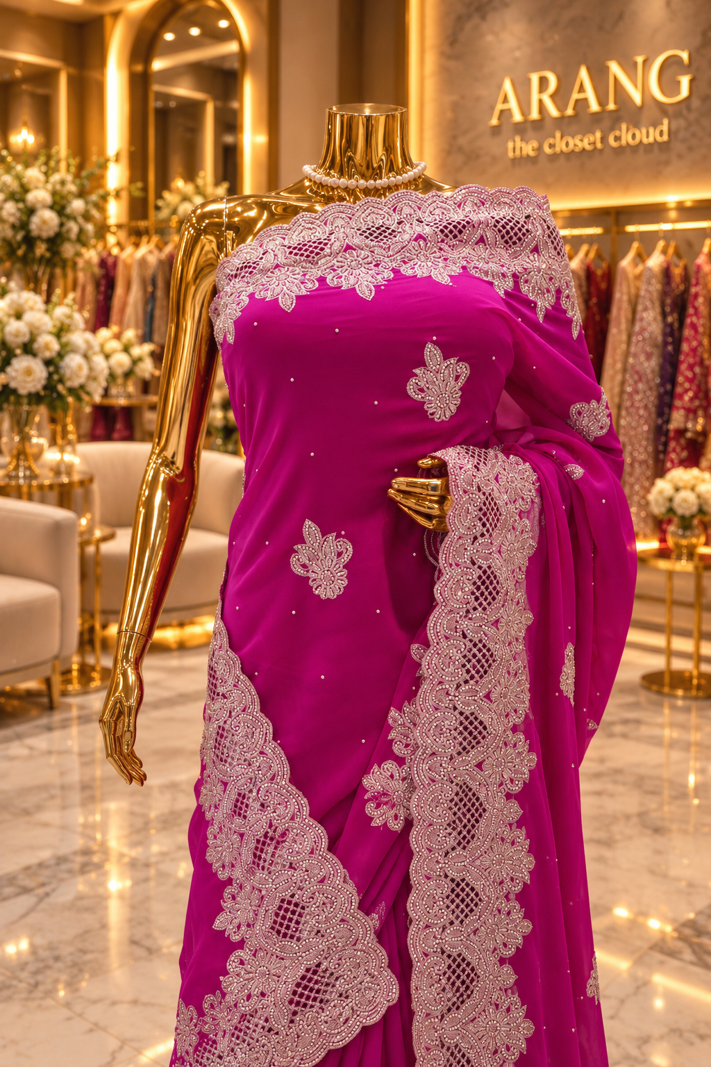 "The Royal Magenta Pink" Premium Designer Saree