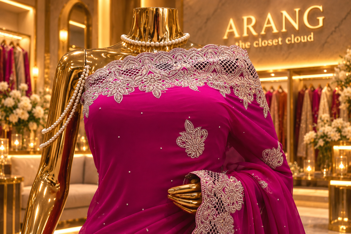 "The Royal Magenta Pink" Premium Designer Saree