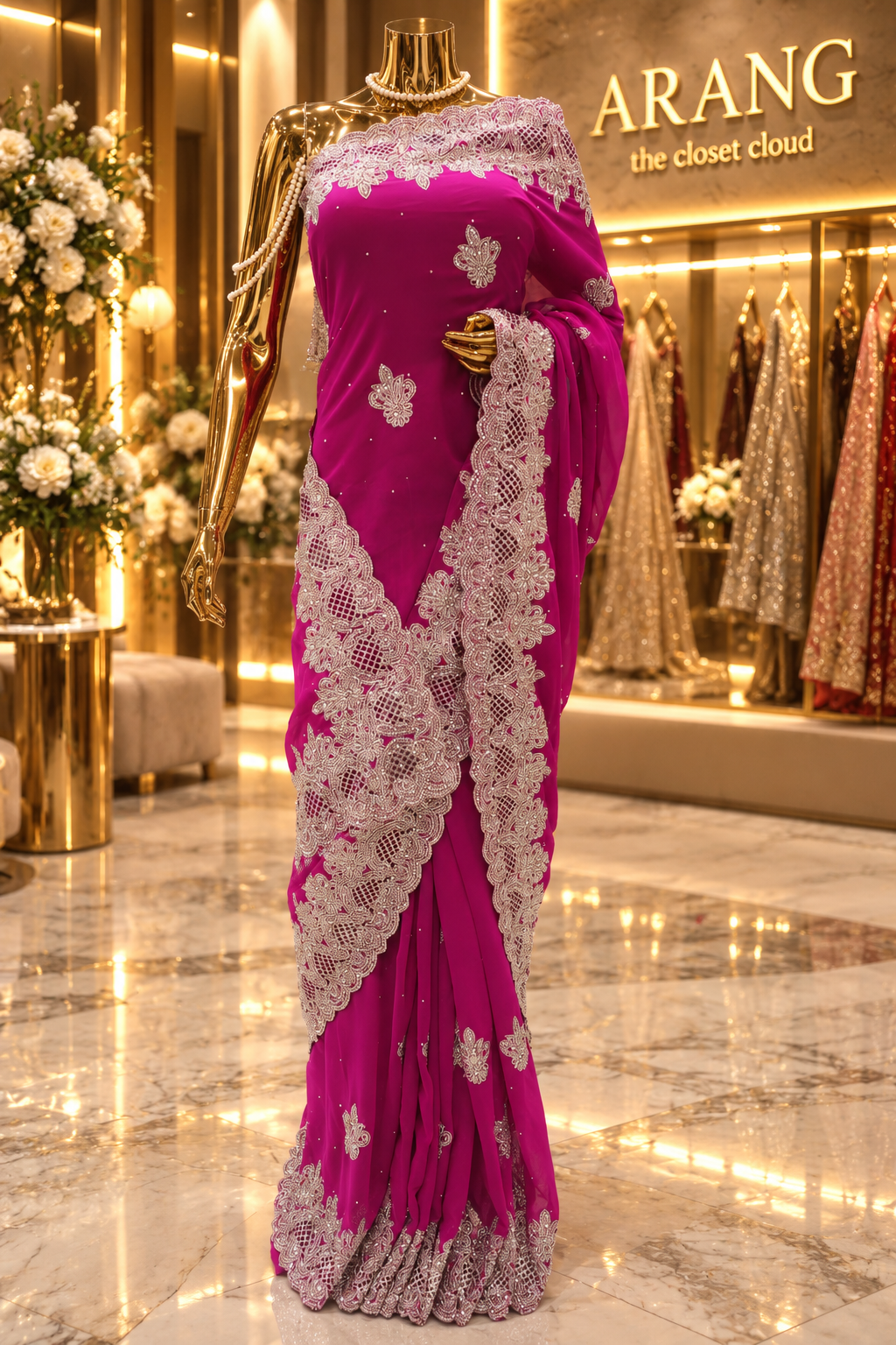 "The Royal Magenta Pink" Premium Designer Saree