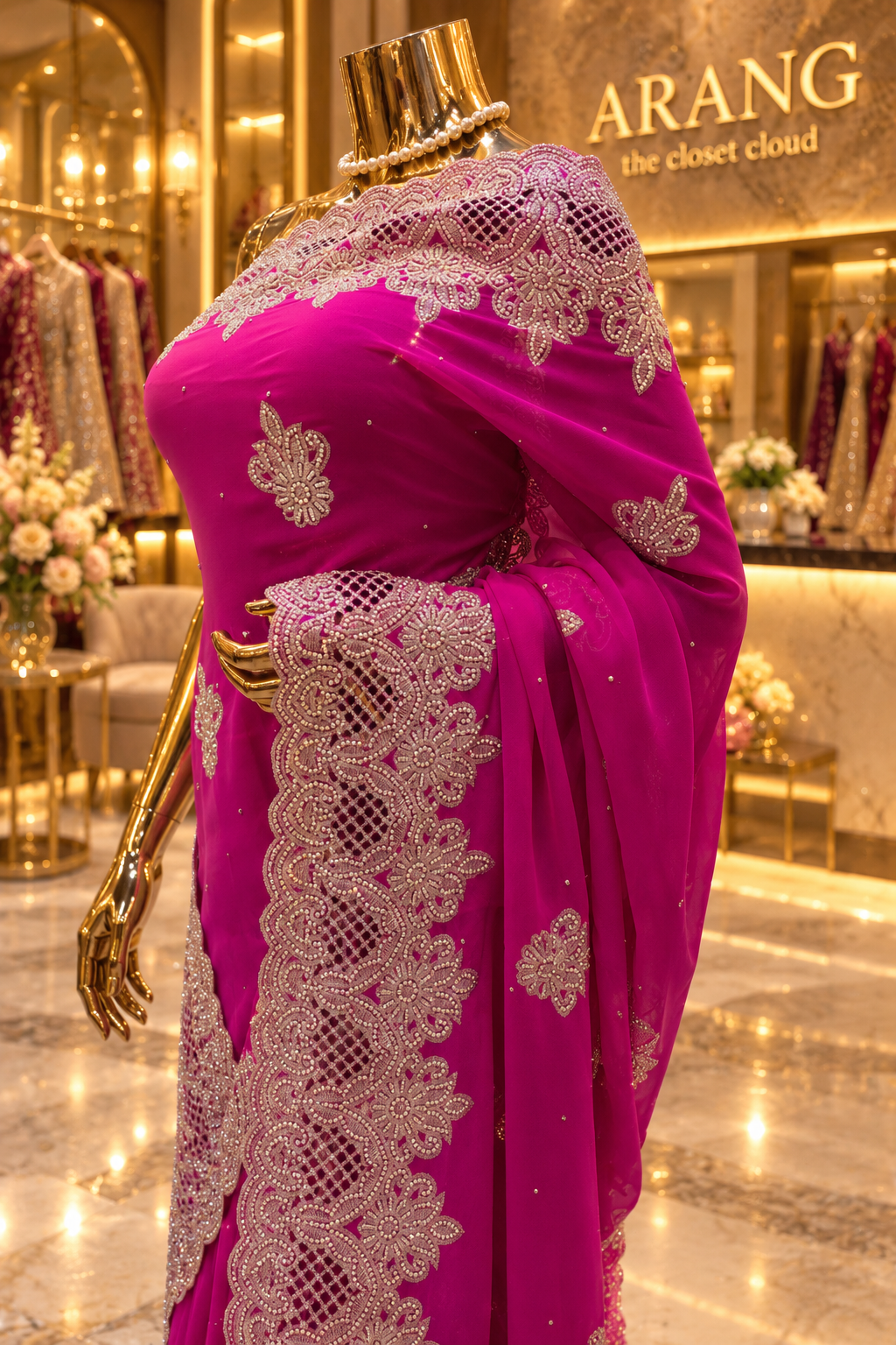 "The Royal Magenta Pink" Premium Designer Saree