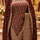 "The Royal Maroon Velvet" Premium Bridal Saree With Veil
