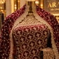 "The Royal Maroon Velvet" Premium Bridal Saree With Veil