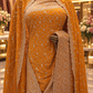 "The Royal Yellow" Premium Designer Saree With Veil