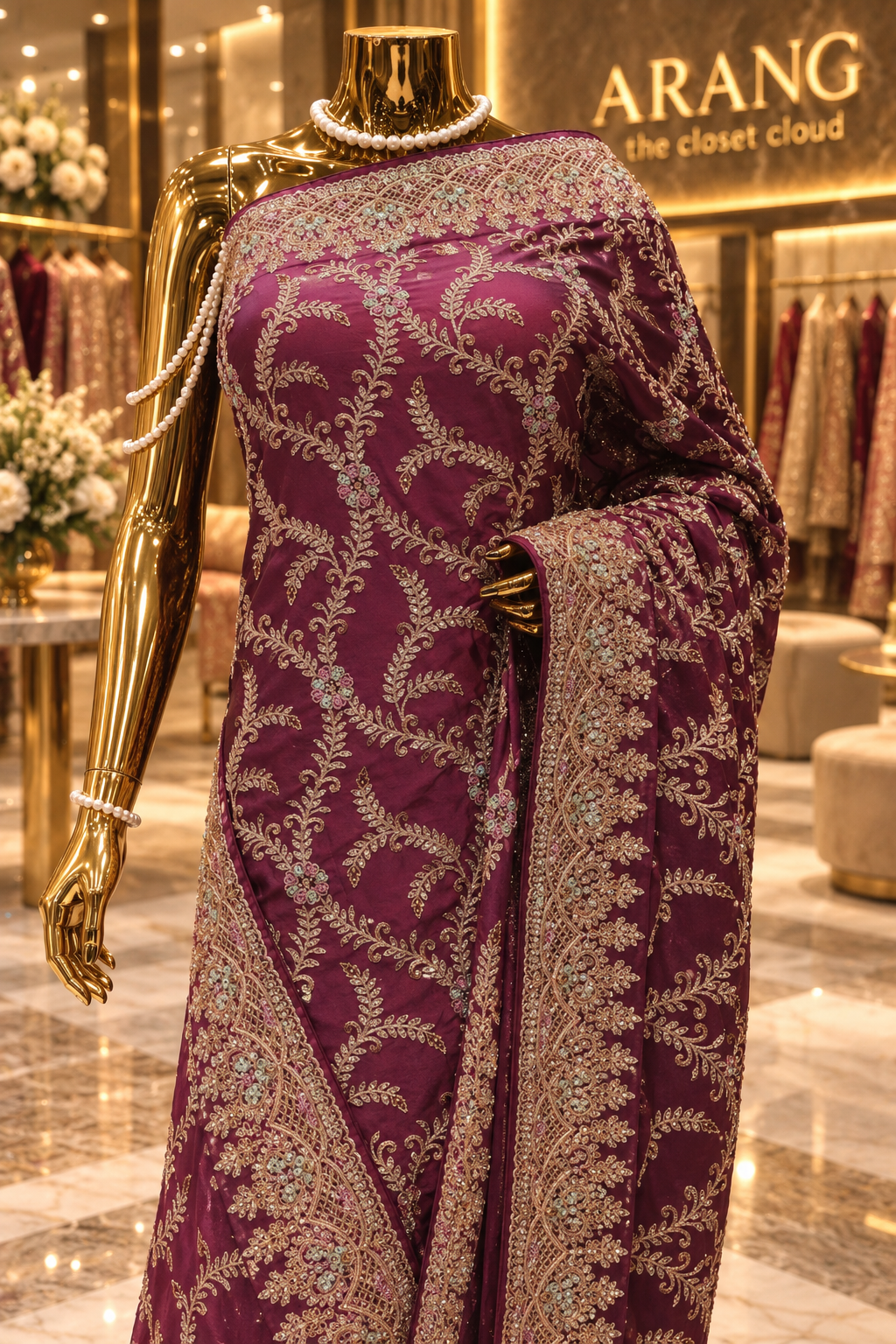 "The Deep Plum" Premium Wedding Wear Saree