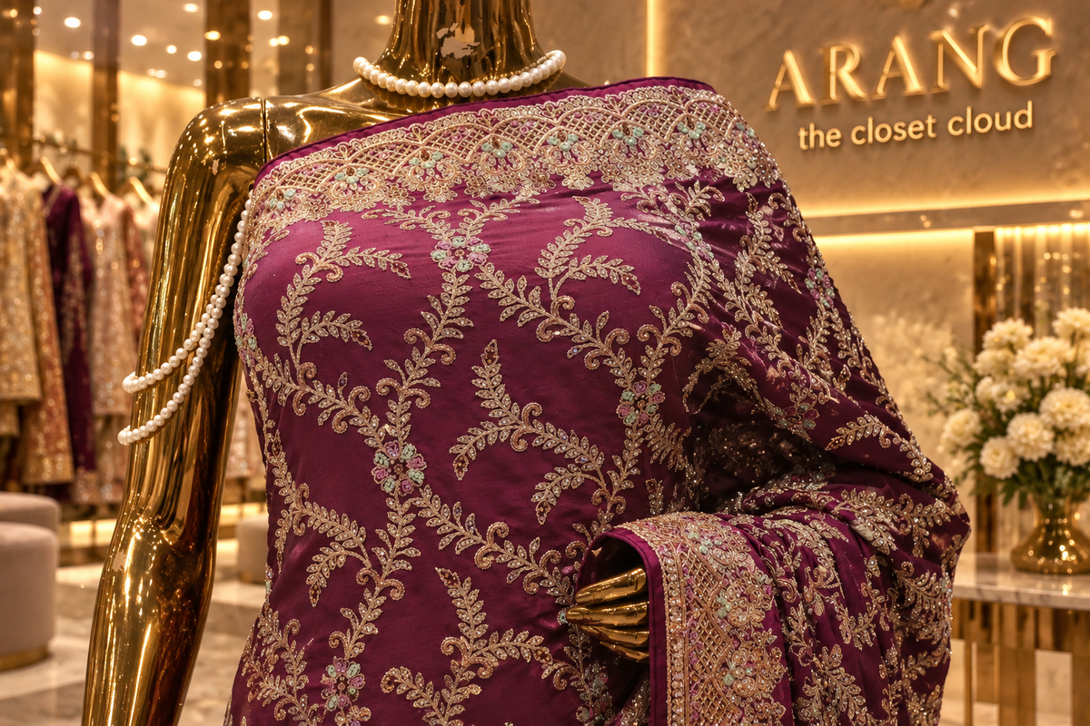 "The Deep Plum" Premium Wedding Wear Saree