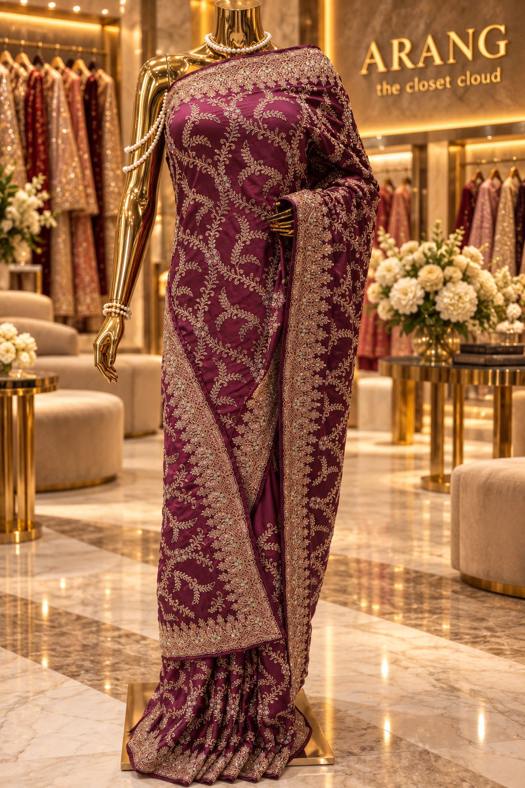 "The Deep Plum" Premium Wedding Wear Saree