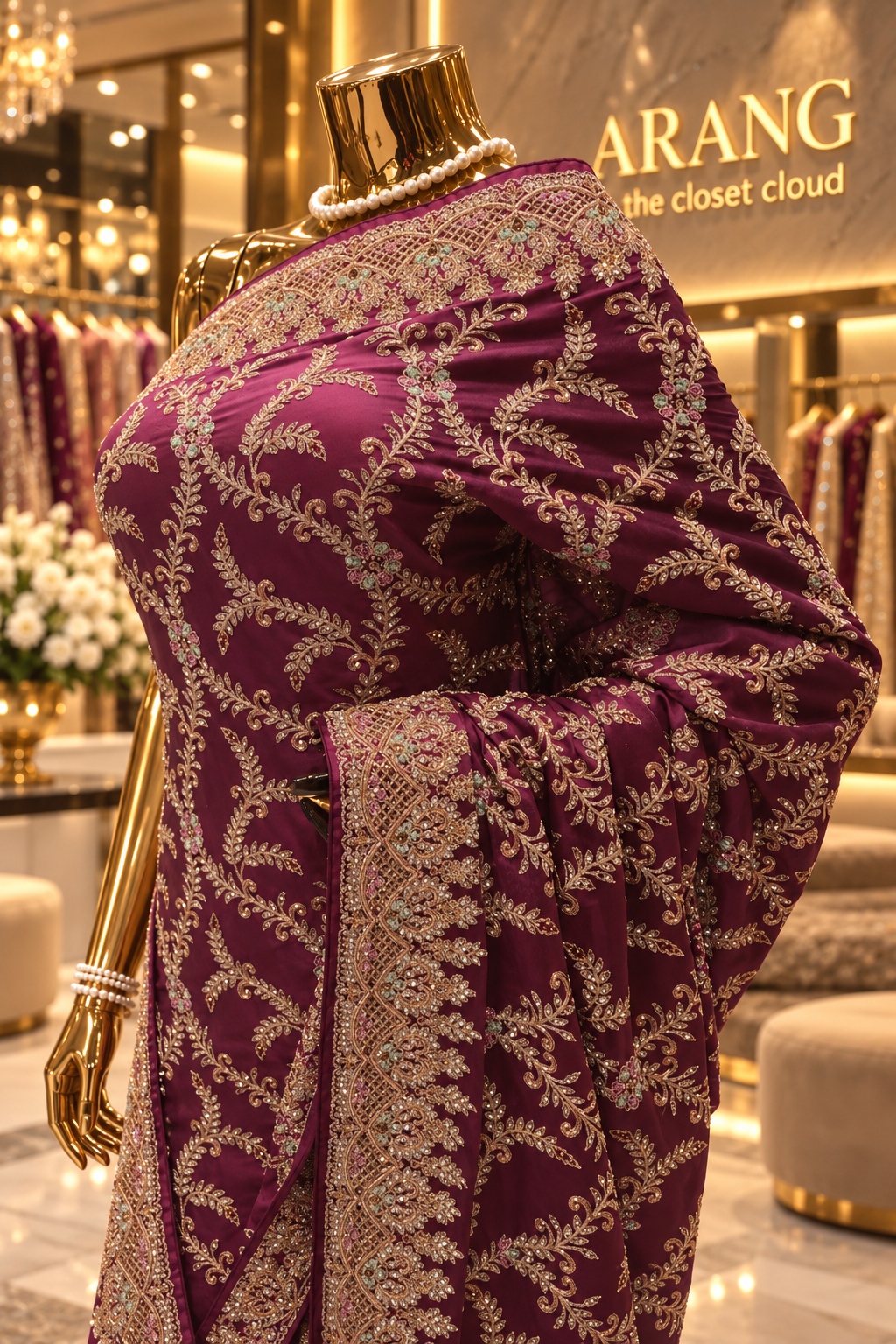 "The Deep Plum" Premium Wedding Wear Saree