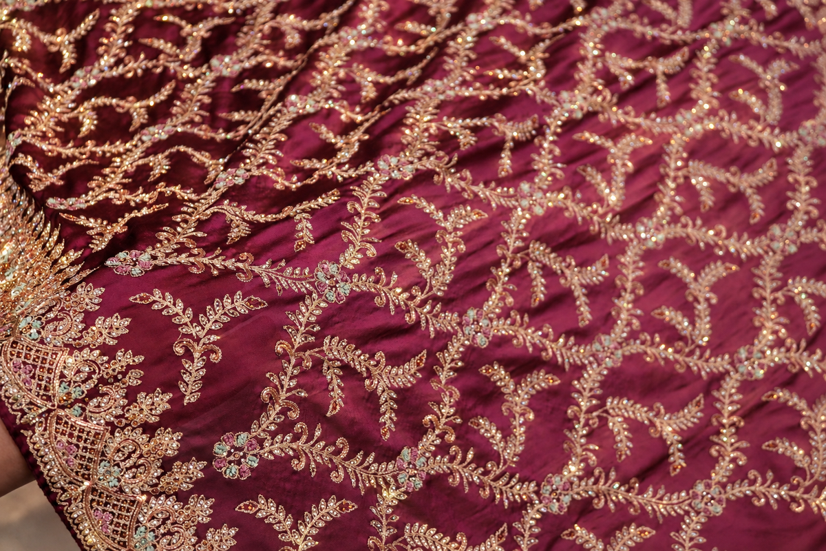 "The Deep Plum" Premium Wedding Wear Saree
