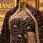 "The Deep Purple" Premium Designer Saree With Veil