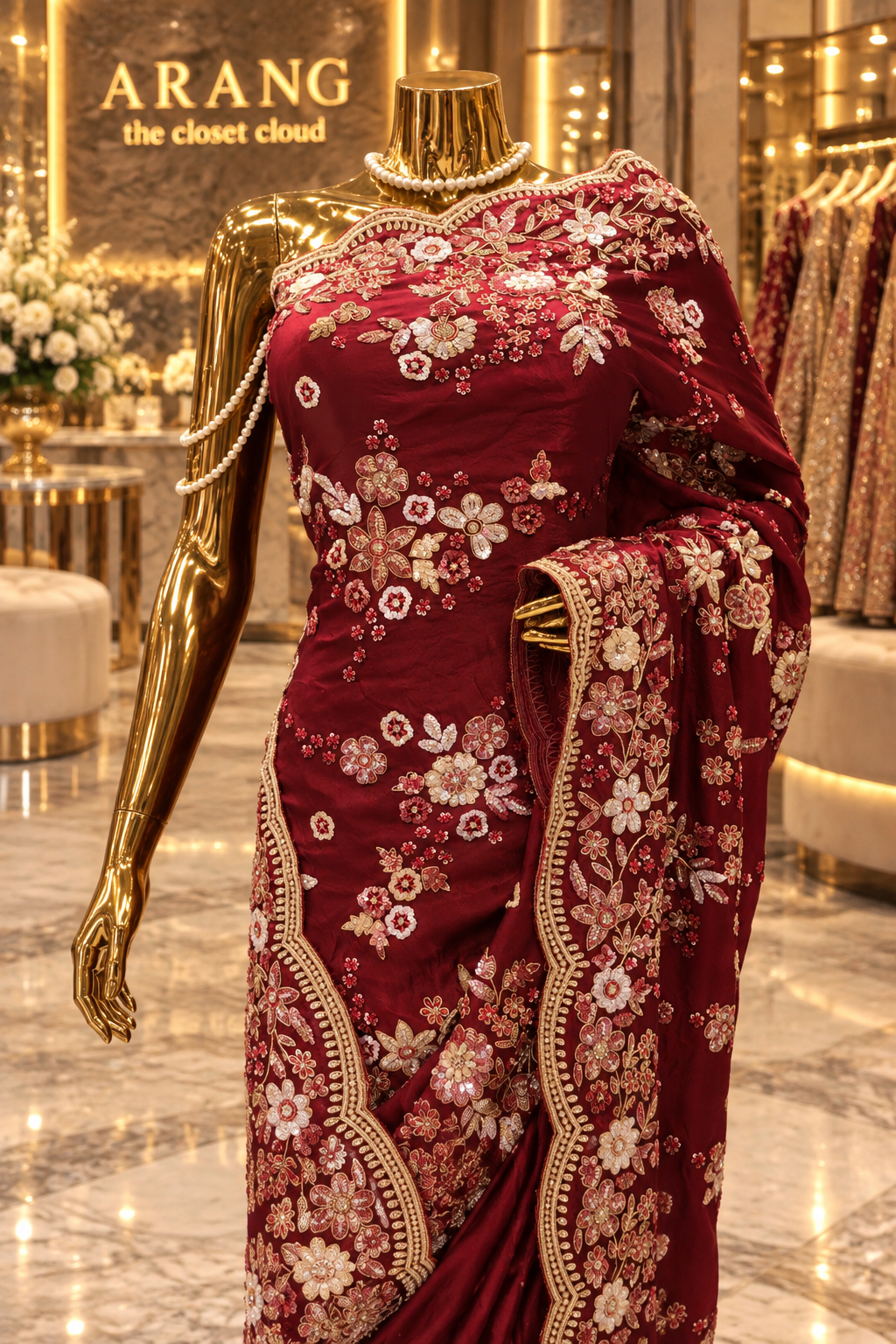 "The Luxury Maroon" Premium Grand Wedding Wear Saree