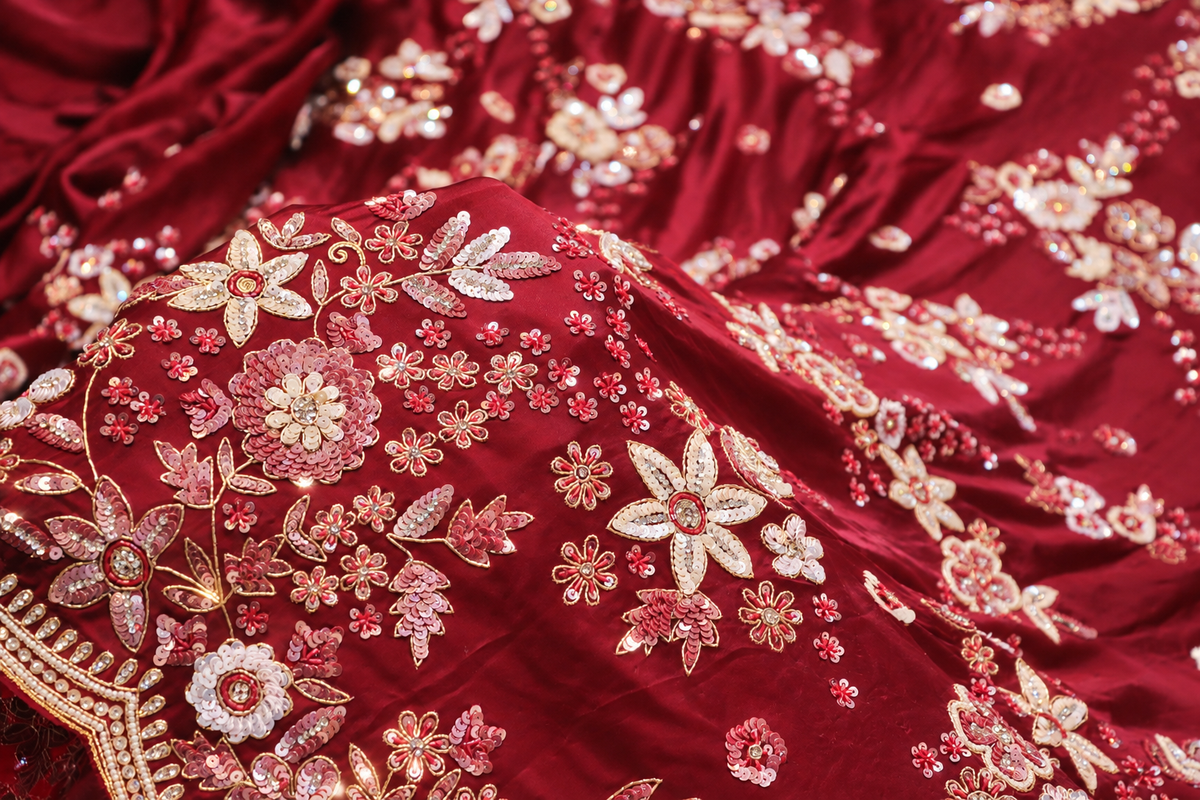 "The Luxury Maroon" Premium Grand Wedding Wear Saree