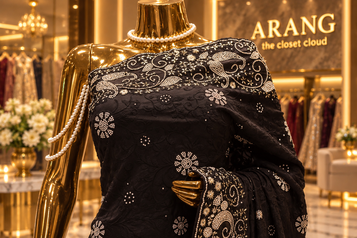 “The Stunning Black” Premium Designer Saree
