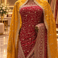 "The Luxury Raspberry Pink" Premium Wedding Wear Saree With Veil