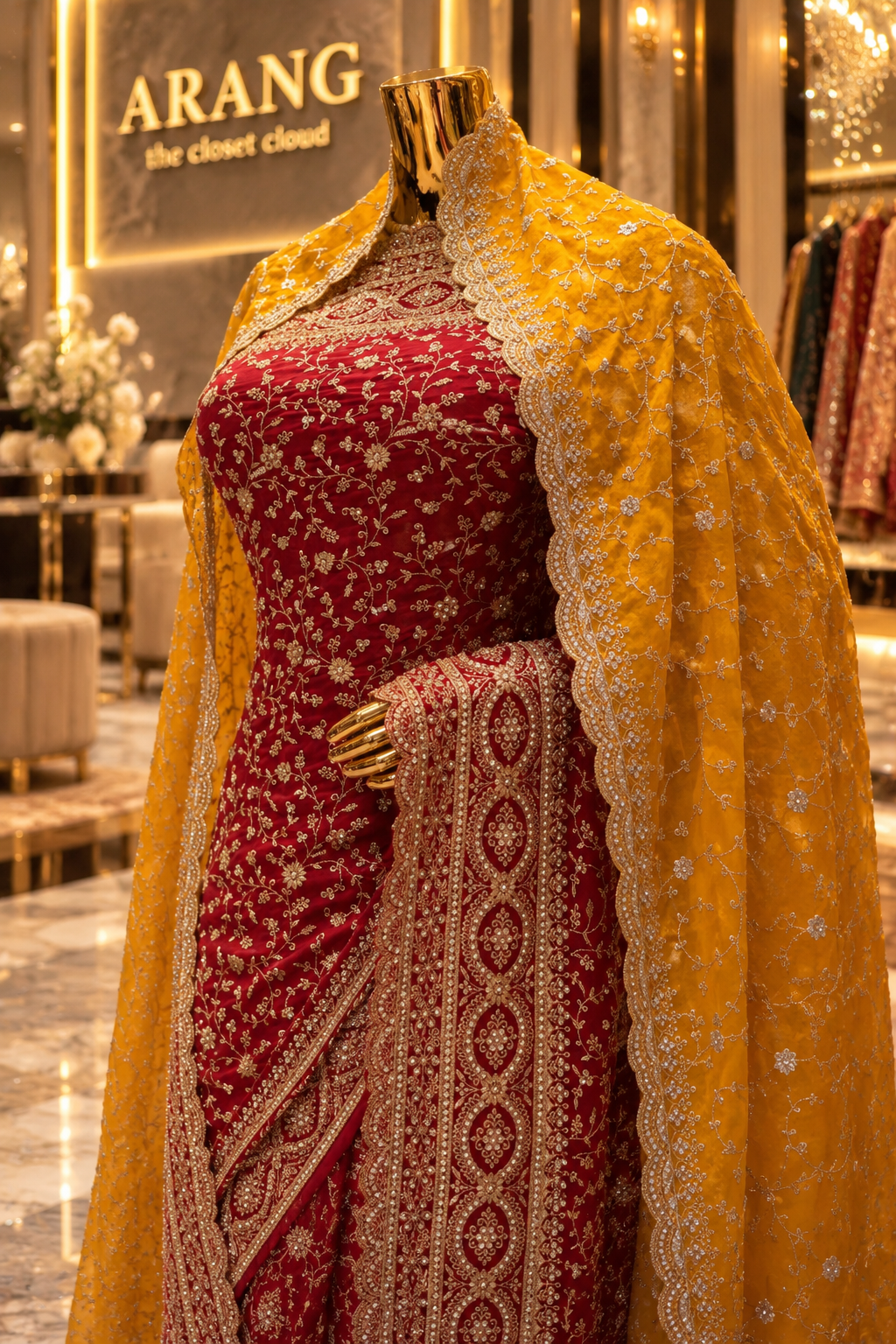 "The Luxury Raspberry Pink" Premium Wedding Wear Saree With Veil