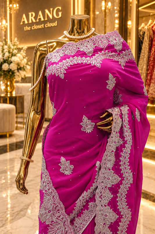 "The Magenta Pink" Premium Designer Saree