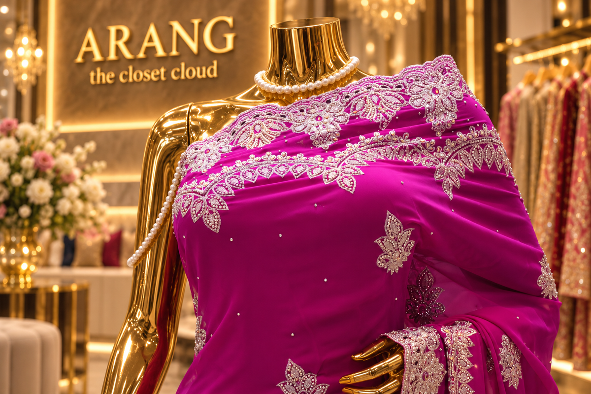 "The Magenta Pink" Premium Designer Saree