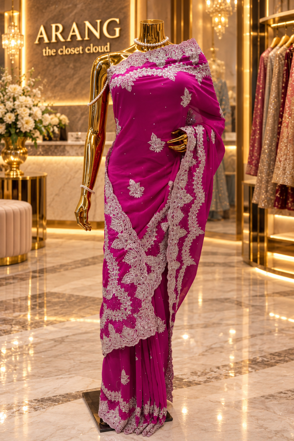 "The Magenta Pink" Premium Designer Saree
