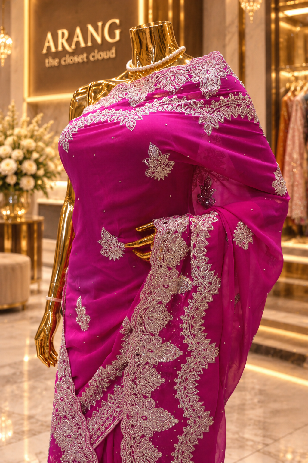 "The Magenta Pink" Premium Designer Saree