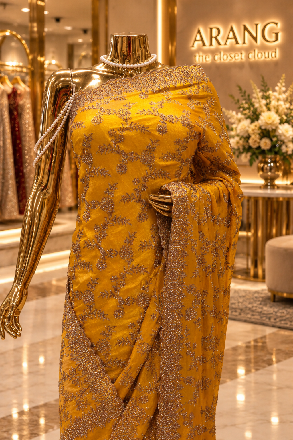"The Mustard Gold" Premium Designer Saree