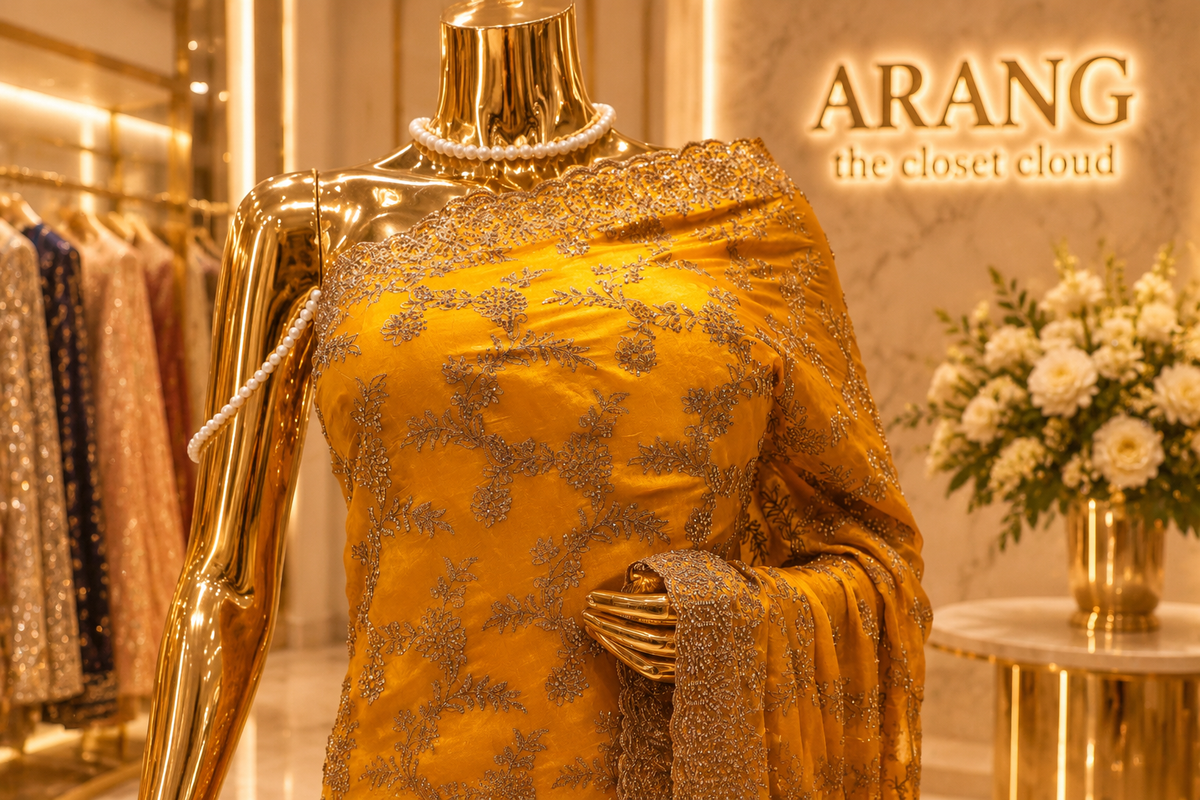 "The Mustard Gold" Premium Designer Saree