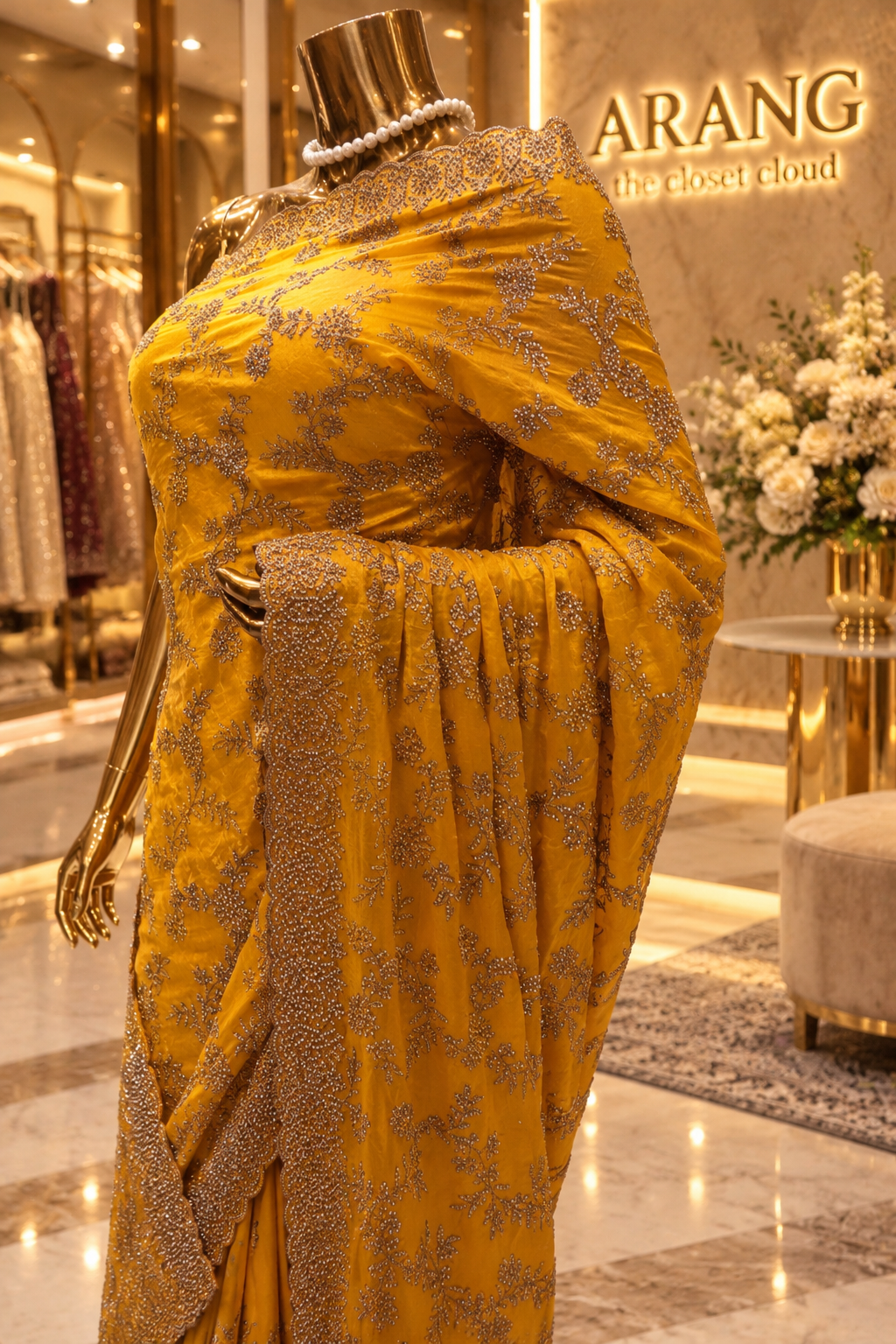 "The Mustard Gold" Premium Designer Saree