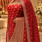 "The Luxury Crimson Red" Premium Designer Saree with Veil