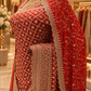 "The Neon Orange" Premium Designer Saree with Veil