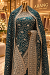 "The Luxury Emerald Green" Premium Designer Saree With Veil