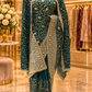 "The Luxury Emerald Green" Premium Designer Saree With Veil