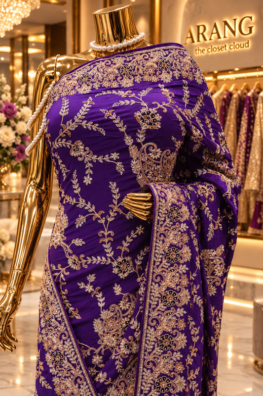 "The Royal Purple" Premium Wedding Wear Saree