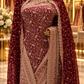 "The Luxury Deep Maroon" Premium Bridal Saree with Veil