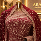 "The Luxury Deep Maroon" Premium Bridal Saree with Veil