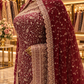"The Luxury Deep Maroon" Premium Bridal Saree with Veil