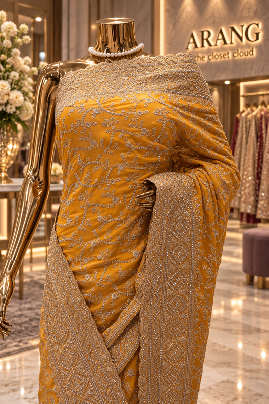 "The Sunshine Yellow" Premium Designer Saree