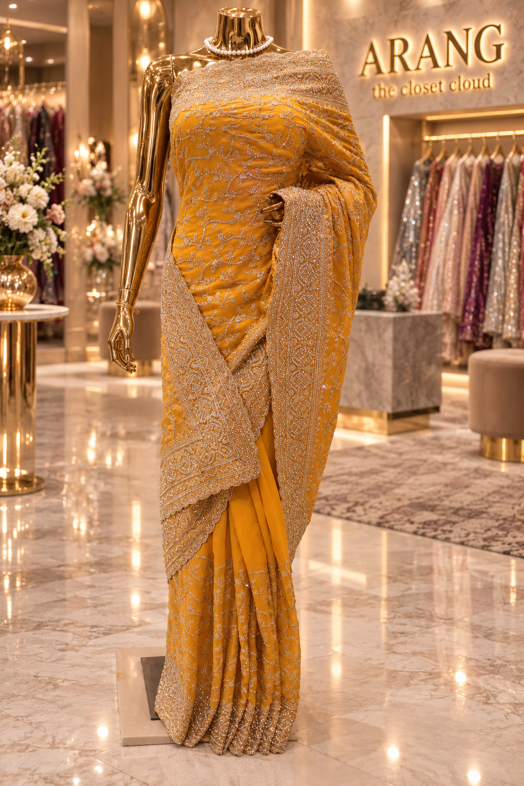 "The Sunshine Yellow" Premium Designer Saree