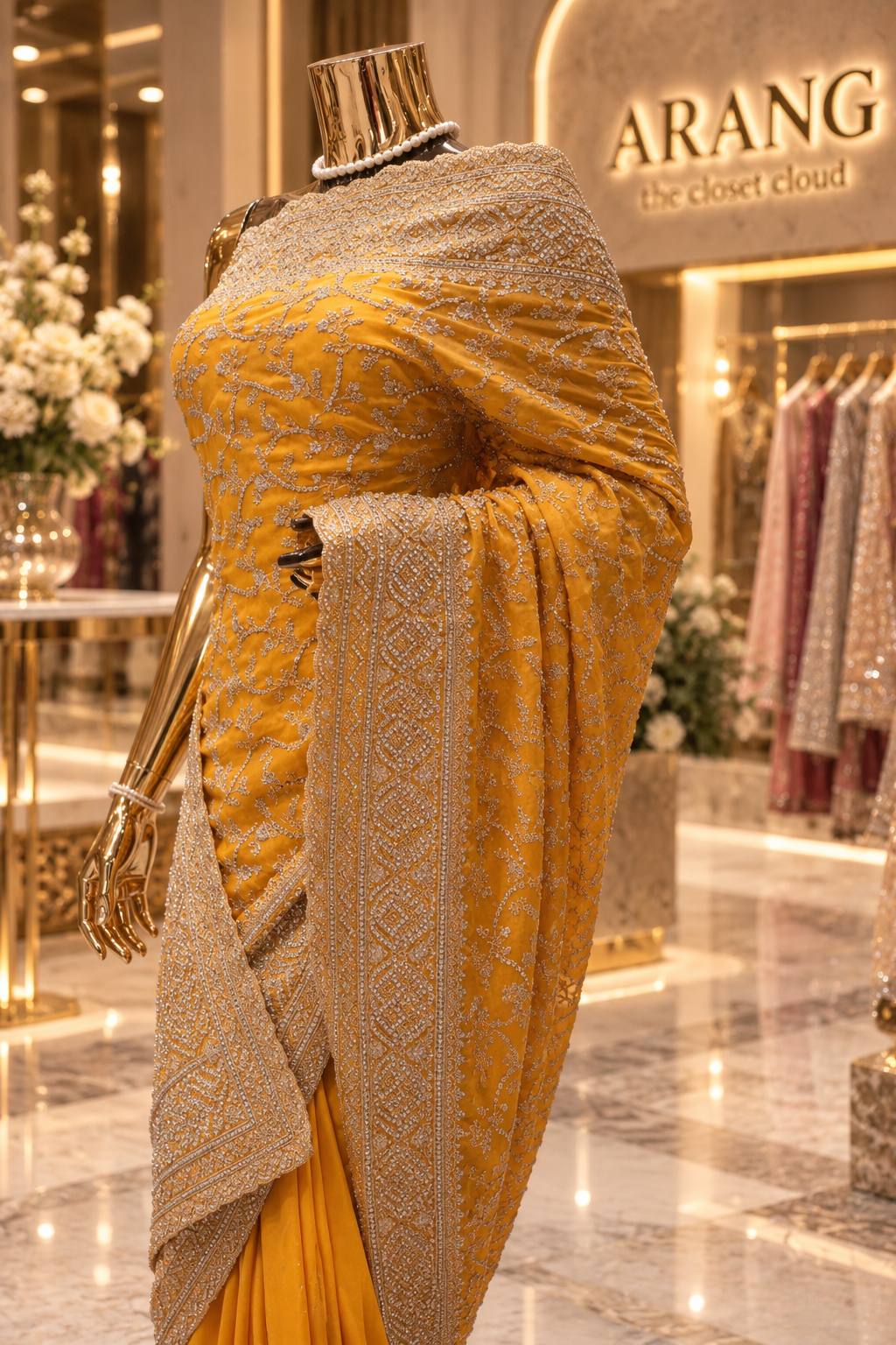 "The Sunshine Yellow" Premium Designer Saree