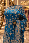 “The Cerulean Blue" Luxurious Wedding Wear Saree