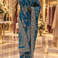 “The Cerulean Blue" Luxurious Wedding Wear Saree