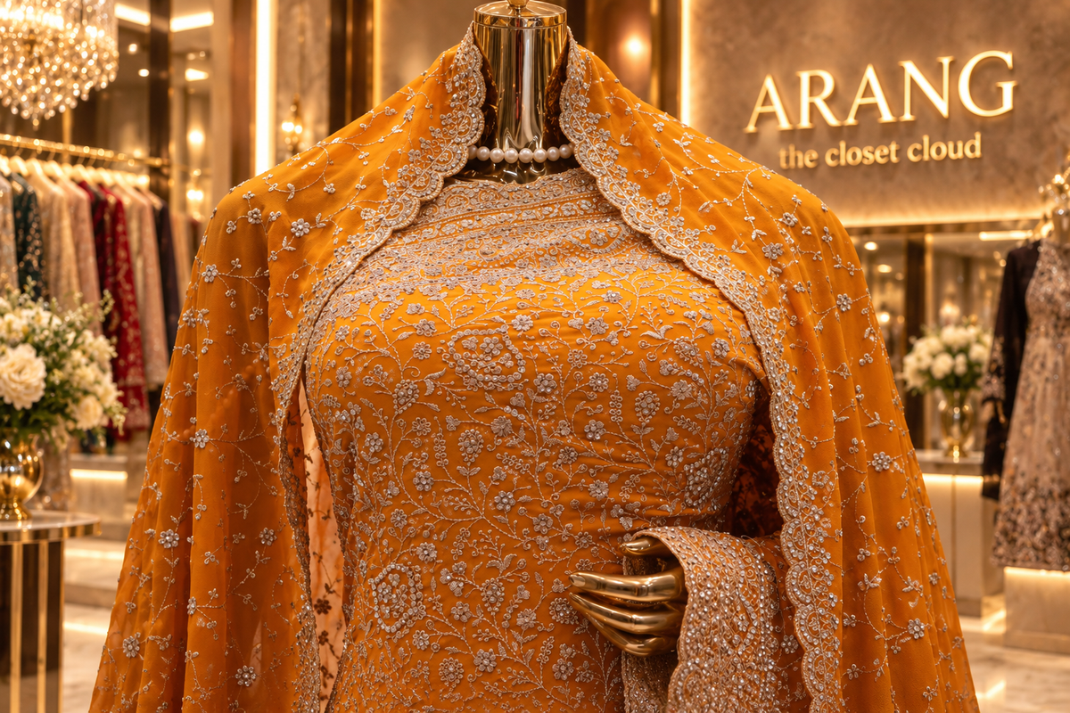 "The Royal Yellow" Premium Designer Saree with Veil