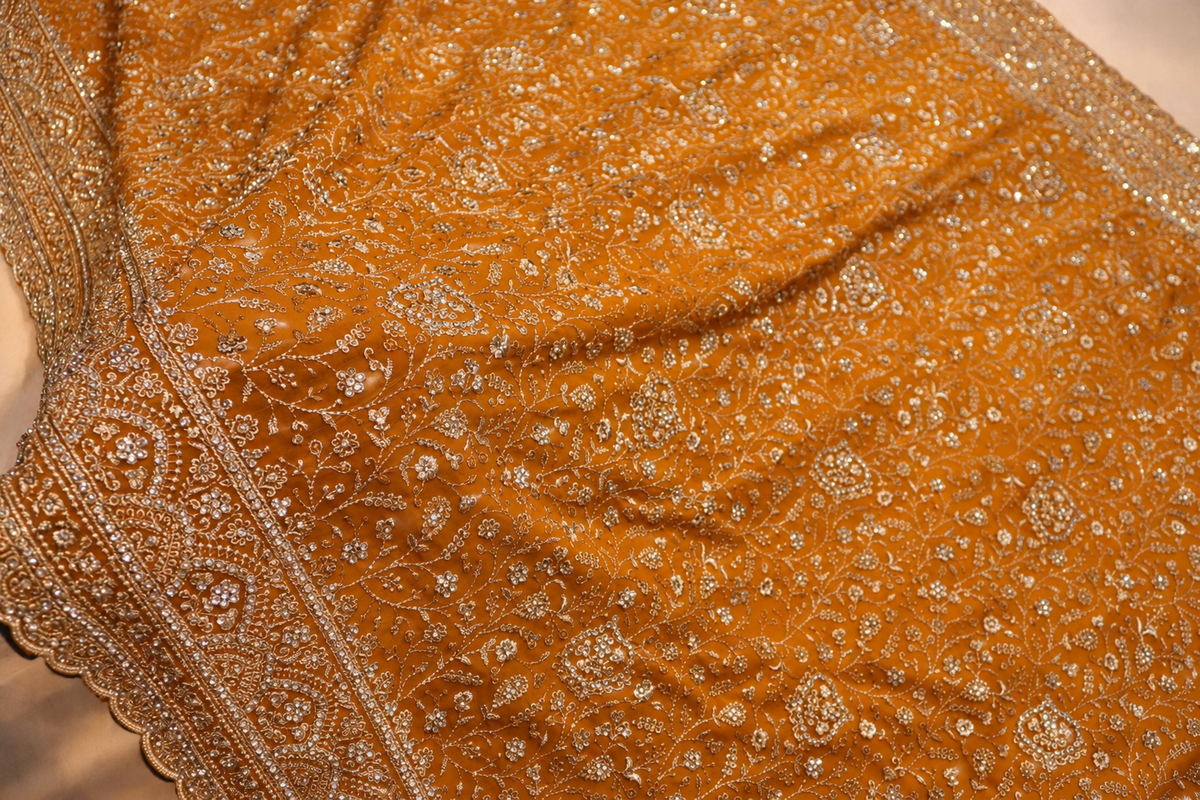 "The Royal Yellow" Premium Designer Saree with Veil
